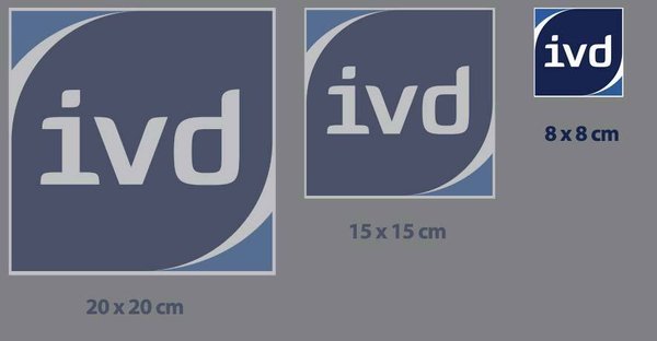 IVD-Logoaufkleber 8 x 8 cm, 5 Stück